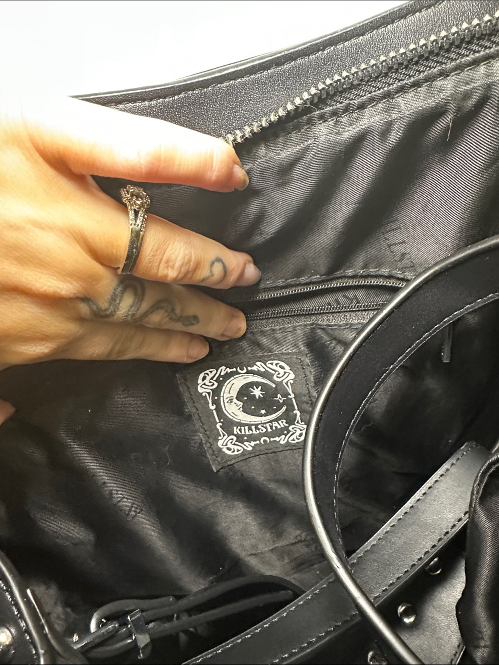Killstar Black Studded Strap Shoulder Bag - Picture 7 of 8